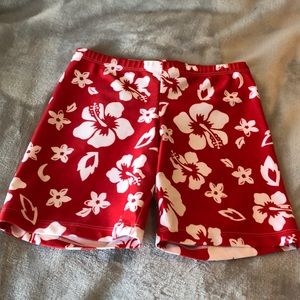 Red and white Hawaiian spandex